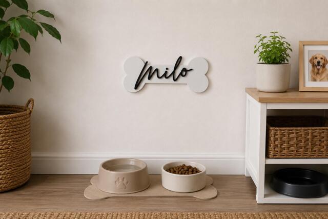 Personalized Dog Name Sign - Custom Pet Wall Plaque Room Decor - image 1