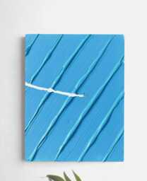 Surfing Dog Impasto Painting Blue Summer Wall Art - 40x50cm - thumbnail 1