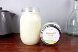 Peppermint Patty Soy Candle in Pint Mason Jar, Scented Candle, Wood Wick Peppermint Jar - thumbnail 1