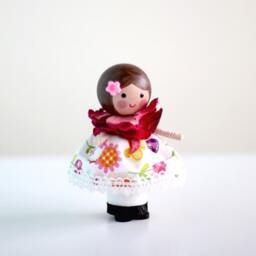 A Custom Made, Little Girl Birthday Gift, Personalized Pocket Doll, Rag Fabric Peg Take Along Doll. Comfort Doll - thumbnail 3