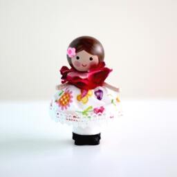 A Custom Made, Little Girl Birthday Gift, Personalized Pocket Doll, Rag Fabric Peg Take Along Doll. Comfort Doll - thumbnail 2