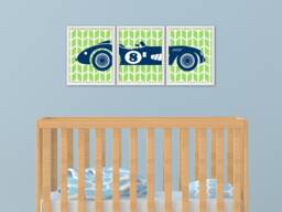 Retro Race Car - Race Car Decor, Automotive Transportation Decor - thumbnail 1