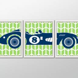Retro Race Car - Race Car Decor, Automotive Transportation Decor - thumbnail 2