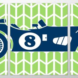 Retro Race Car - Race Car Decor, Automotive Transportation Decor - thumbnail 3