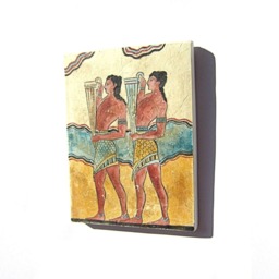 Minoan Youths Carrying Rhyton in Ceremony Fresco Painting From Knossos Crete , Museum Copy For Gift Her - thumbnail 2