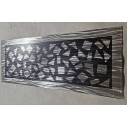 Modern Abstract Metal Wall Art, Silver Grey, R Toomer Art - thumbnail 1