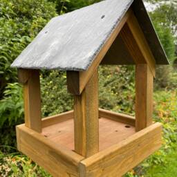 Wooden Bird Table Wild Garden Birds Feeder Free Standing Feeding Station Ready Made - thumbnail 3