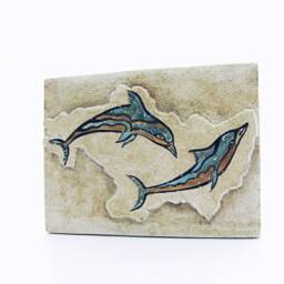 Minoan Dolphins Fresco Painting From Akrotiri Santorini Thera , Museum Copy For Gift Her - thumbnail 4