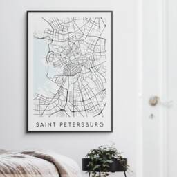 Saint Petersburg Map Print - Minimal Poster Art Russia - thumbnail 2