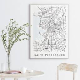 Saint Petersburg Map Print - Minimal Poster Art Russia - thumbnail 3
