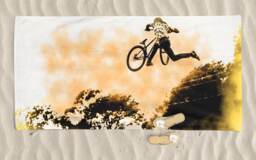 Mtb Beach Towel Mountain Bike Art, Cyclist Gift - 70x35