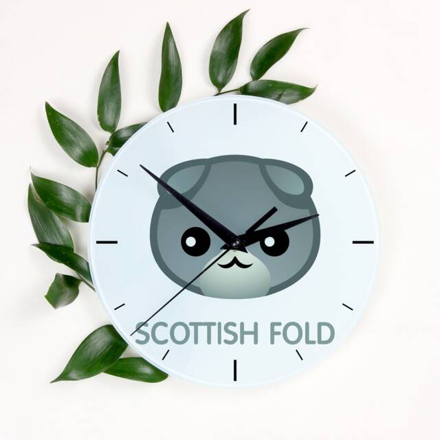 A Clock With A Scottish Fold Cat. New Collection The Cute Art-Dog Cat - image 1