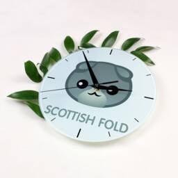 A Clock With A Scottish Fold Cat. New Collection The Cute Art-Dog Cat - thumbnail 2