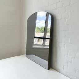 Arcus??? Overmantel Arched Bronze Tinted Mirror With Patina Brass Frame - thumbnail 3