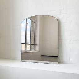 Arcus??? Overmantel Arched Bronze Tinted Mirror With Patina Brass Frame - thumbnail 2