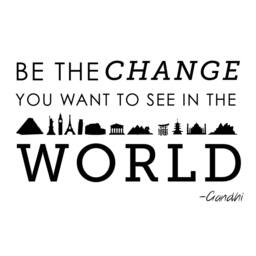 Be The Change Gandhi Quote - Wall Decal Custom Vinyl Art Stickers - thumbnail 3