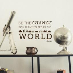 Be The Change Gandhi Quote - Wall Decal Custom Vinyl Art Stickers - thumbnail 1