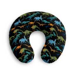 Colorful Dinosaur Pattern Nursing Pillow Cover - Baby Dino Print - thumbnail 2