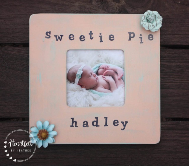 Personalized Baby Picture Frame - Sweetie Pie, Floral Decor - image 1