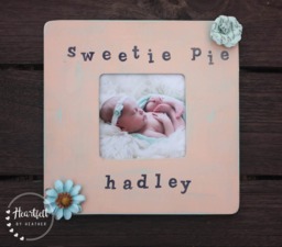 Personalized Baby Picture Frame - Sweetie Pie, Floral Decor - thumbnail 1