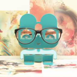 Animal Eyeglass Holder - Bunny Sunglass Stand Turquoise Home Accents Rabbit Decor Office Desk Storage Cool Hipster Gift 4Eyes - thumbnail 2