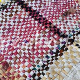 Hand Woven Throw, Accent Piece, Lap Blanket Or Table Runner - Rainbow Recycled Sari Silk Ribbon, Continuous Weave, Fair Trade, One Of A Kind - thumbnail 3