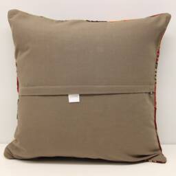 Patchwork Kilim Pillow Cover 18x18, Handmade Turkish Cushion - thumbnail 4