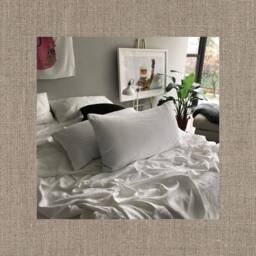 Pair Of Rugged Natural Beige Linen Pillowcases - Dye Free 100% Flax Bedding Made To Order in The Usa - thumbnail 1