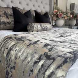 Luxury Black Gold Bed Runner - Handmade Clarke & Fabric - thumbnail 1
