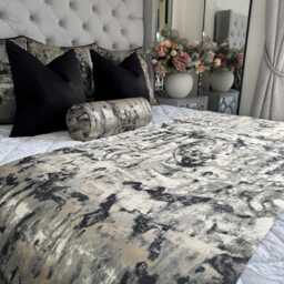Luxury Black Gold Bed Runner - Handmade Clarke & Fabric - thumbnail 2