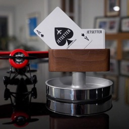 Mid Century Modern Aviation Art Floating Business Card Playing Cards Deck Display Holder Off A Real Flying Airplane - Perfect For The Office - thumbnail 1