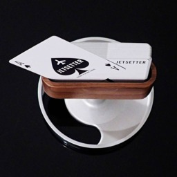 Mid Century Modern Aviation Art Floating Business Card Playing Cards Deck Display Holder Off A Real Flying Airplane - Perfect For The Office - thumbnail 2