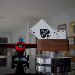Mid Century Modern Aviation Art Floating Business Card Playing Cards Deck Display Holder Off A Real Flying Airplane - Perfect For The Office - thumbnail 4