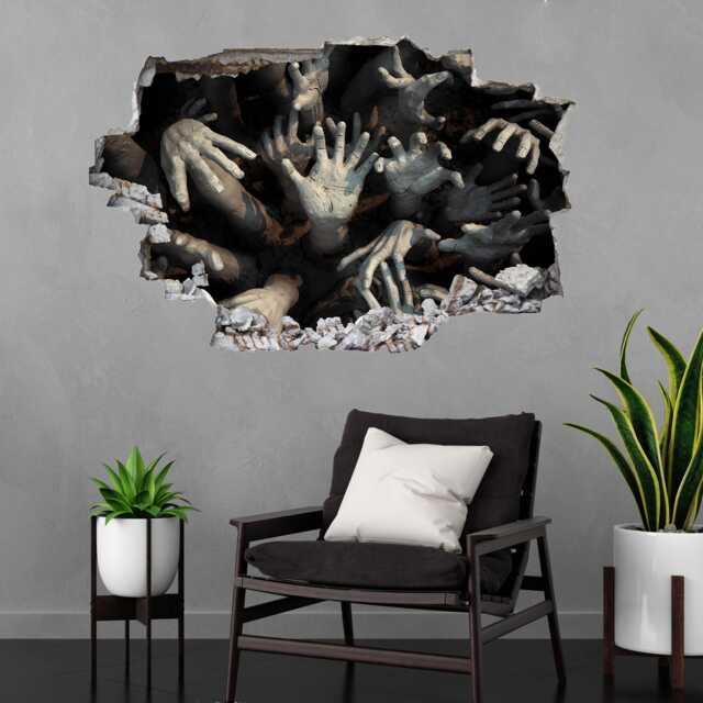 Zombie Walking Scary Hands Wall Decal Sticker Mural Poster Print Art Fantasy Home Decor Db4 - image 1