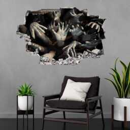 Zombie Walking Scary Hands Wall Decal Sticker Mural Poster Print Art Fantasy Home Decor Db4 - thumbnail 1