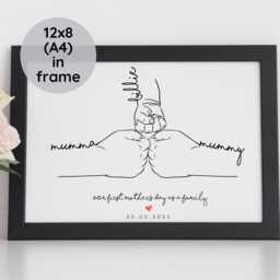 Two Mums First Mother's Day Fist Bump Print, New Birth Lgbtq Baby Gift, Lesbian Mothers Day, Gift - thumbnail 3