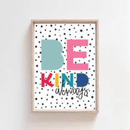 Set Of 3 Girls Nursery Prints, Be Kind Print, Rainbow Wall Art, Bedroom Playroom Art - thumbnail 3