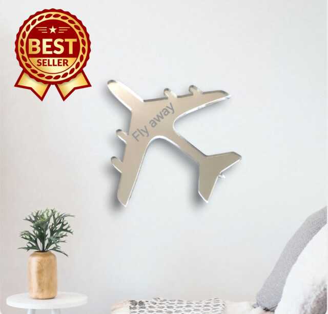 Acrylic Aeroplane Mirror Wall Art Personalized Aviation Decor - image 1