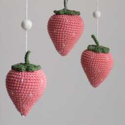 strawberries & Daisies Baby Mobile - Floral Garden & Farm Fruit Decor, Handmade in UK - thumbnail 3