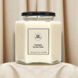 Champagne Scented Candle, Luxury Soy Wax Vegan Candles - thumbnail 3