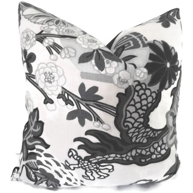Smoke Schumacher Chiang Mai Dragon With Lantern Decorative Pillow Covers, Toss Pillow, Accent Throw Sham - image 1