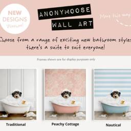 Dachshund Sausage Dog in A Bath Print, Bathing, Funny Bathroom Animal Bathtub, Wiener Tub Whimsy - thumbnail 2