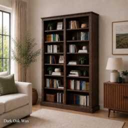 Solid Wood Bookcase, 7Ft Tall Adjustable Display Shelving, Library Bookshelves - thumbnail 2