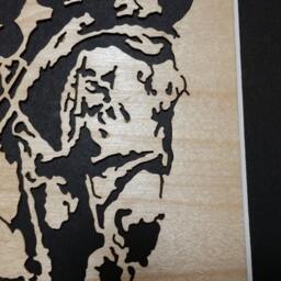 Determined, Hand Cut Wooden Portrait - thumbnail 3