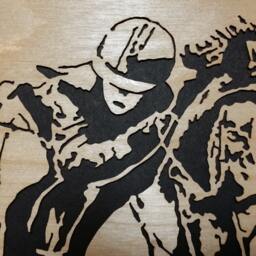 Determined, Hand Cut Wooden Portrait - thumbnail 2