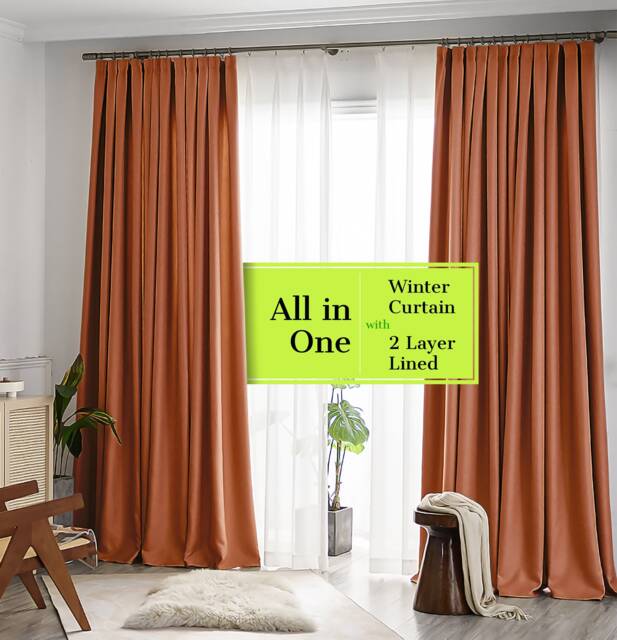 Double Layer Winter Curtain, Thermal Insulated, Energy Saving - image 1