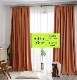Double Layer Winter Curtain, Thermal Insulated, Energy Saving - thumbnail 1