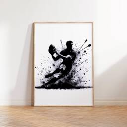 Rugby Wall Art Black - Set Of 3 Poster Prints - Boys Bedroom Decor A4 Gifts Posters Print Artwork - thumbnail 3
