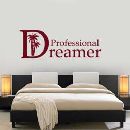 Wall Vinyl Decal Quote Professional Dreamer Beach Palms World Travel Inspired Home Office Decor - #1074Dz - thumbnail 3