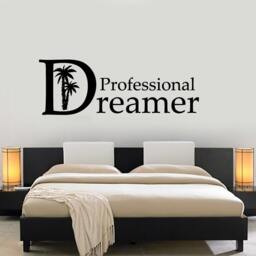 Wall Vinyl Decal Quote Professional Dreamer Beach Palms World Travel Inspired Home Office Decor - #1074Dz - thumbnail 2